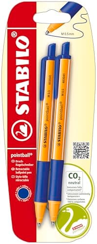 STABILO - Druck-Kugelschreiber - pointball - 2er Pack - blau