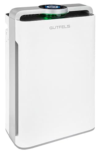 GUTFELS Luftreiniger und Luftbefeuchter, 2-in-1 Kombigerät, 7-Fach-Filtertechnologie, HEPA-14-Filter, inkl. Wassertank und Fernbedienung, für 60-70 m² Raumgröße, LR 67015 we