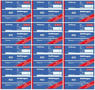 Herlitz Quittungsblock 402, selbstdurchschreibend, A6 quer, 2 x 40 Blatt 12 Stück