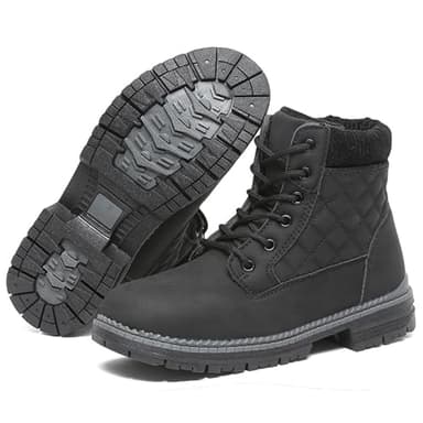 ziitop Winterschuhe Damen Schneestiefel Damen Kurzschaft Stiefel Wasserdicht Warm Gefüttert Winterstiefel Bequem rutschfeste Winterstiefel Outdoor Schuhe (Schwarz 38EU)