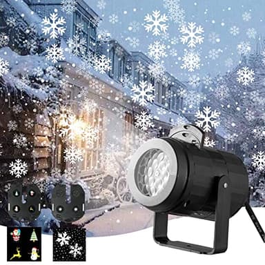 Callenbach Weihnachtsprojektor Lichter und Schneeflockenrotierend für Party und Garten Dekoration